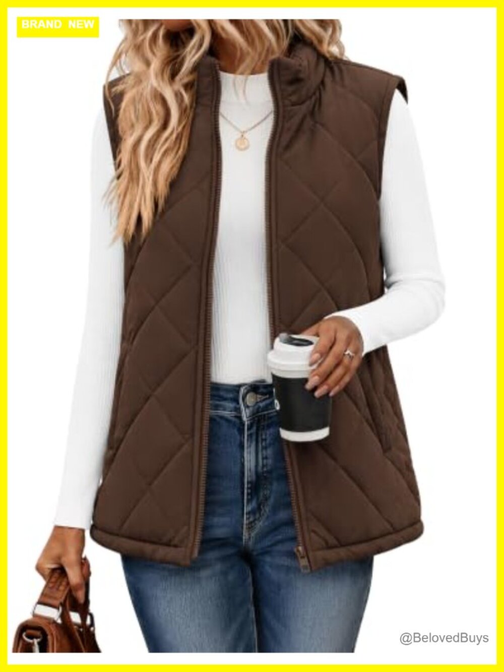 Zeagoo Womens Quilted Puffer Vest Zip Up Sleeveless Jacket Fall Winter